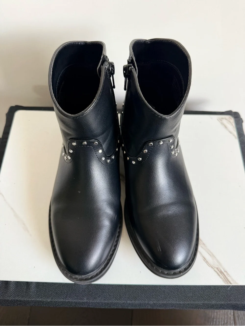 Nordstrom Girl Black Studded Kids Ankle Boots